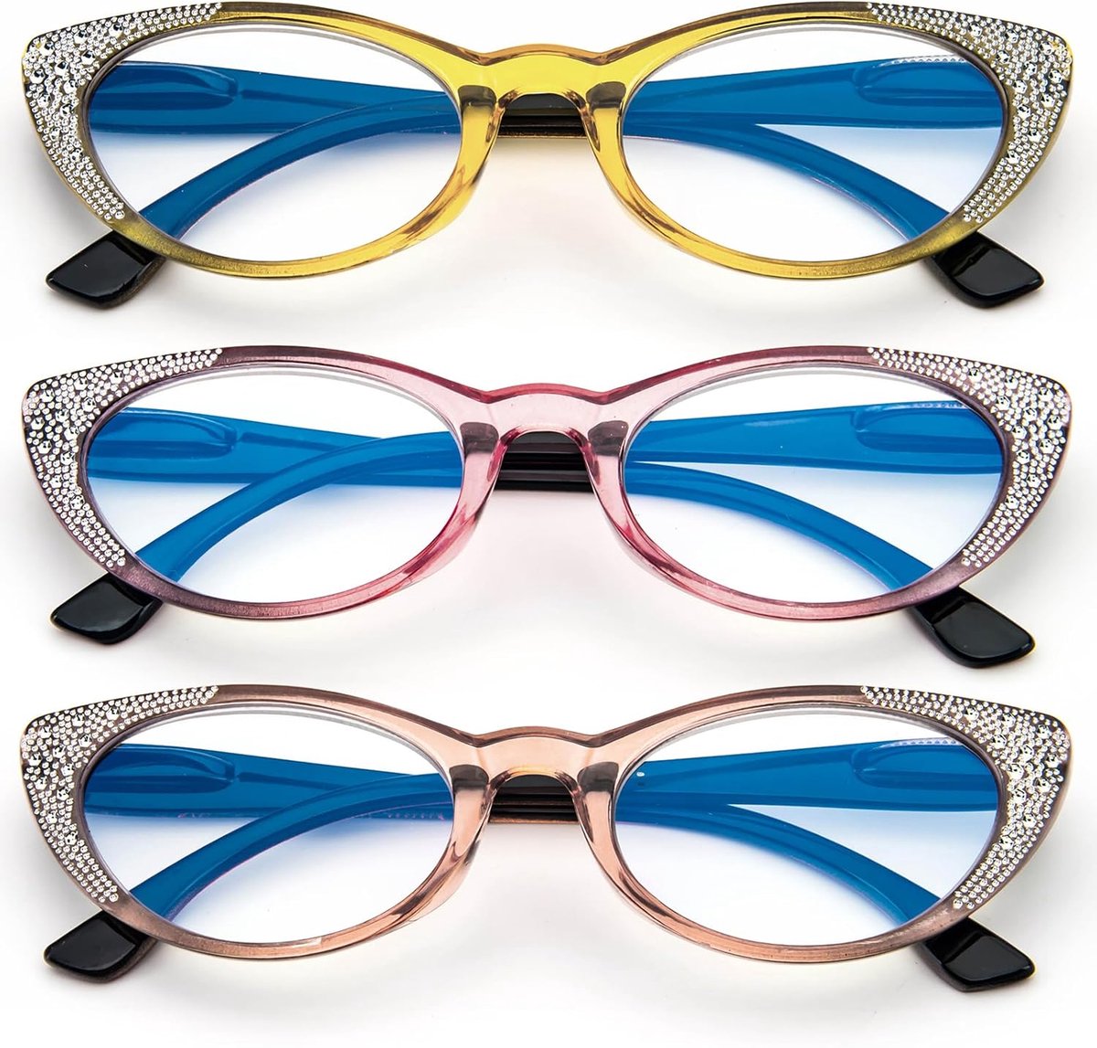 Brillen voor dames, kattenogen, computermodus, blauw licht, blokkeert het lezen van brillen, montuur comfort, veerscharnier