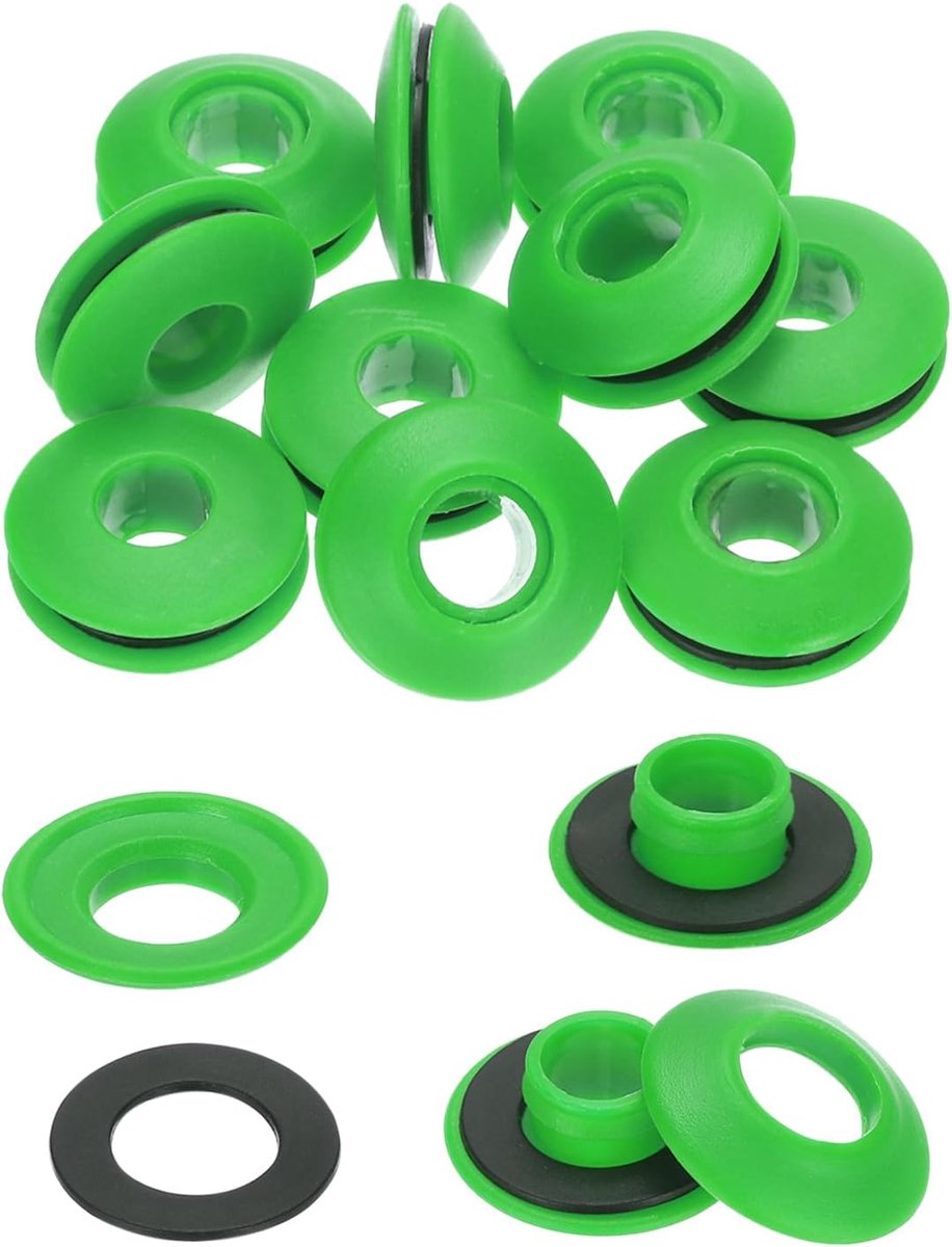 10 stuks kunststof ogen voor dekzeilen, roestvrij voor vrachtwagenzeilen, textielzeilen, zwembadzeilen, luifels, banners, bevestigingsclips, groen