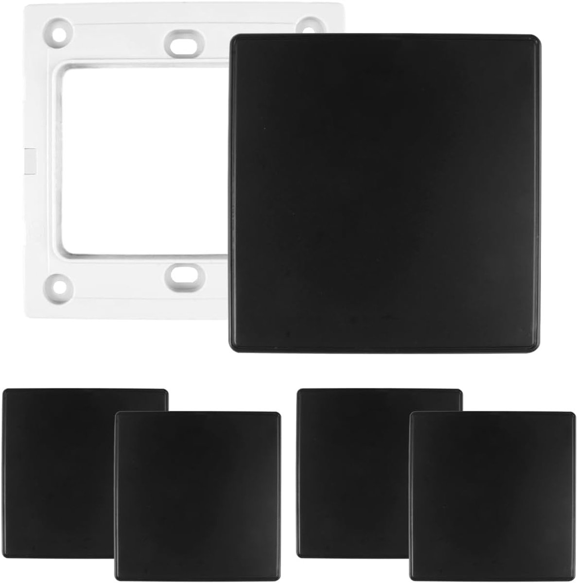 4 Stuks 8,5 x 8,8cm Blindafdekking Stopcontact | Lichtschakelaar Blindafdekking Inbouwdoos, Afdekkingen voor Plastic Stopcontacten, Blinddeksel Stopcontact (Zwart)