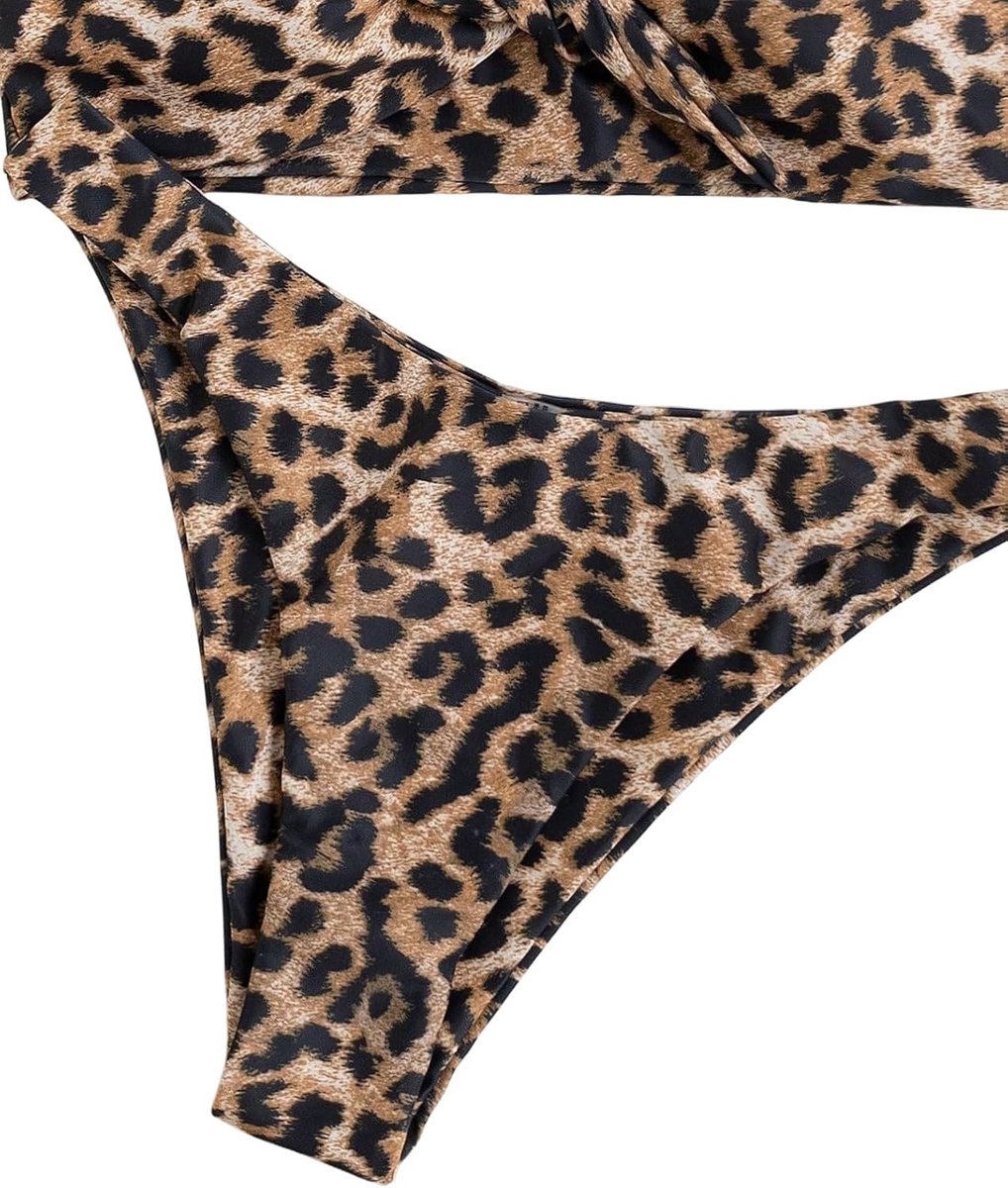 Bikini voor dames, tweedelig badpak met bandjes, bikini bovendeel met twist bikini, broek, strand, badpak, set, badmode, badmode, strandoutfit