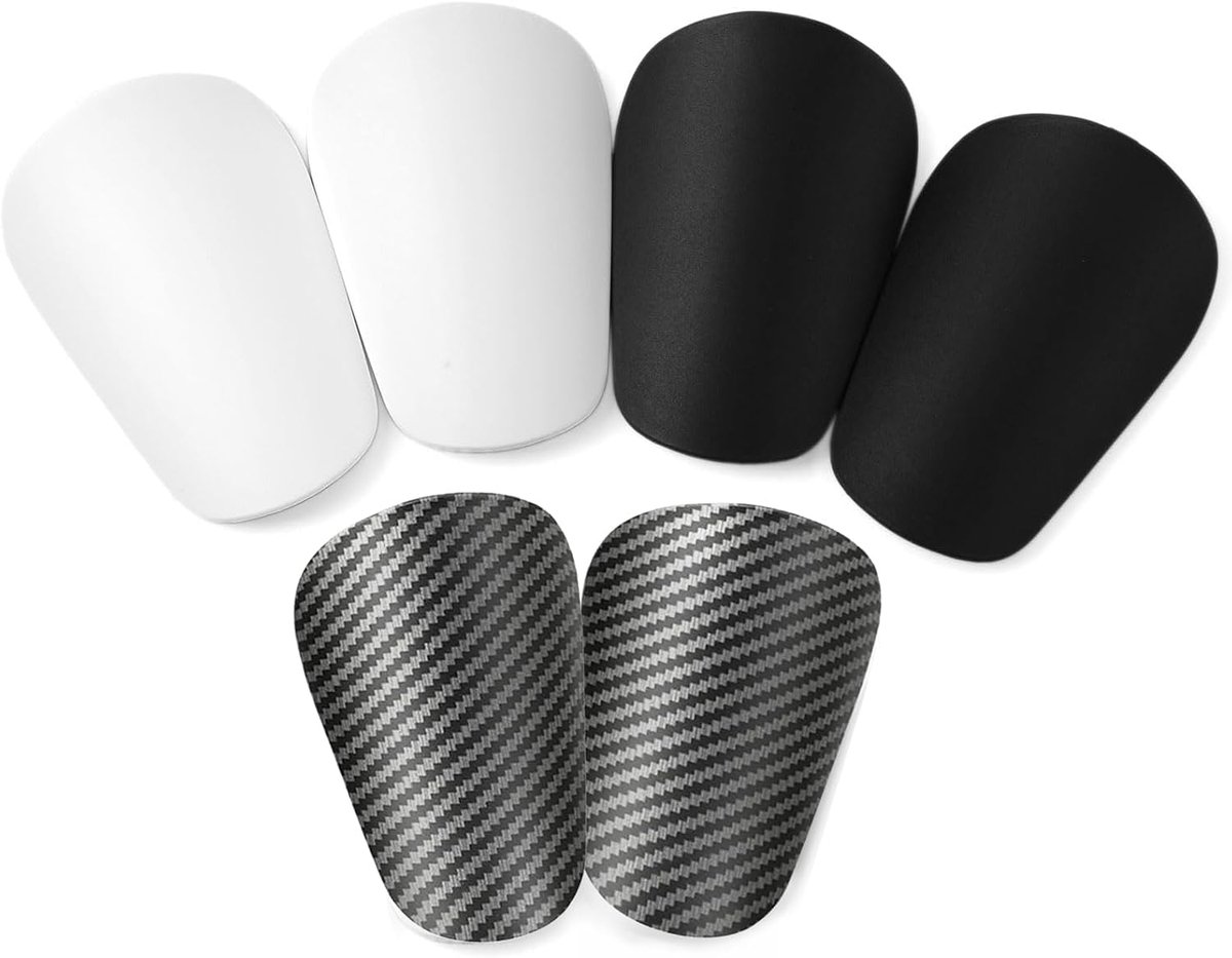 6 stuks mini-voetbalshin pads, compacte maten 8,9 x 4,9 cm, grafbare voetbalbeschermkussens, jongens/meisjes, ultra licht