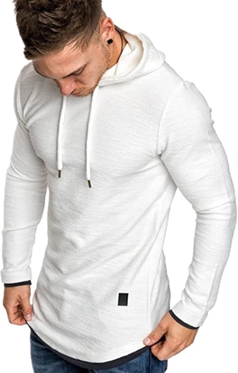 T-shirt met korte mouwen en capuchon, vrije tijd, fitness, korte mouwen voor heren