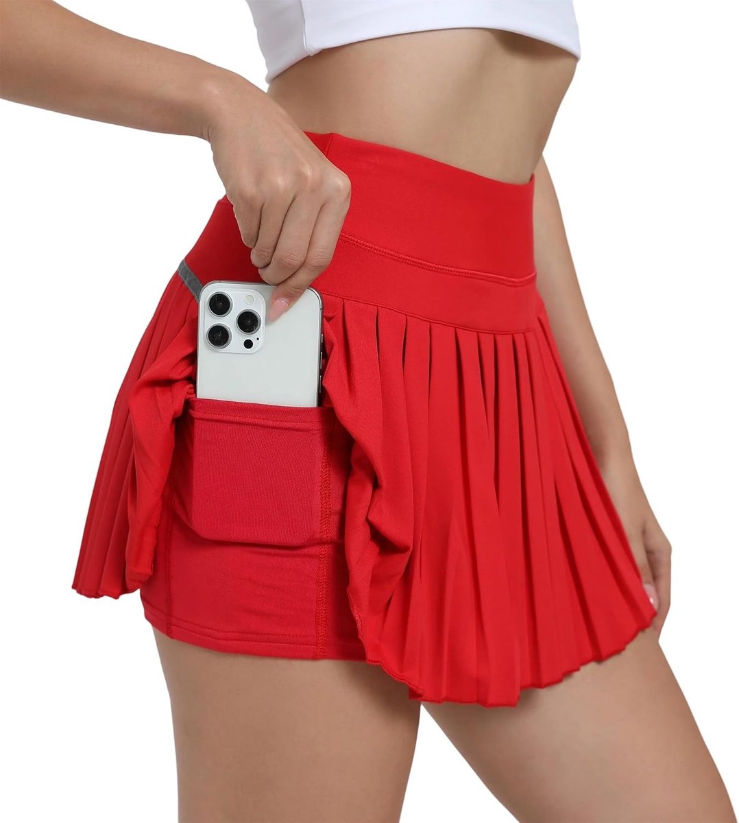 Tennis rok met broek eronder, kort, plissé, sportrok, zomer, hardlopen, rok, hoge taille, mini-rok, plooirok