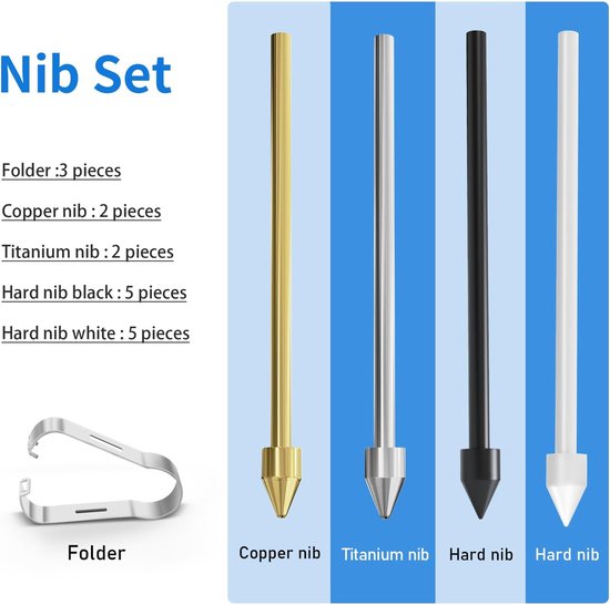 14 STKS Metalen Tips/Penpunten Vervanging voor Samsung Galaxy S10/S9/S8/S7/S6, Note S22/S23/S24 Ultra S Pen, Potlood Tips Past voor Opmerkelijke 2 EMR Pen/Kindle Scribe Pen (2 STKS Koper + 2 STKS — afbeelding 5