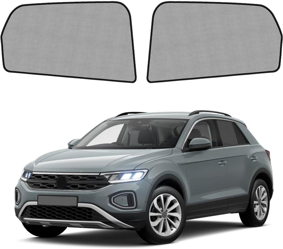 Zijruiten voor VW T-ROC (2017-2024), zonneschermen voor achterste zijruiten, uv-bescherming en hittebescherming, inkijkbescherming voor baby's, ideaal voor zomer en