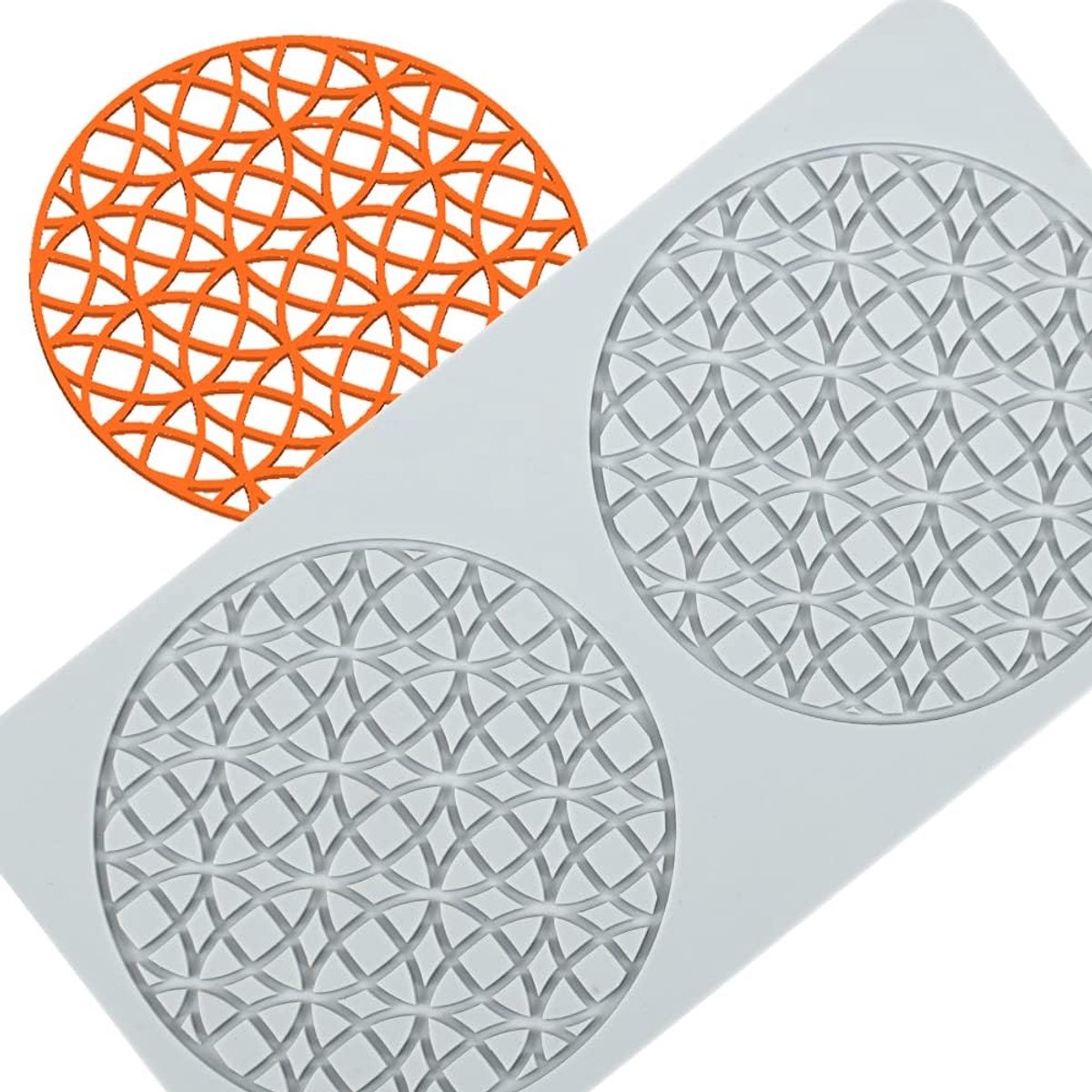 Kant Mat, Embossing Lace Fondant Mallen, Mallen Decoratief Bloem Rand Gereedschap, 2 gaten Ronde patronen met