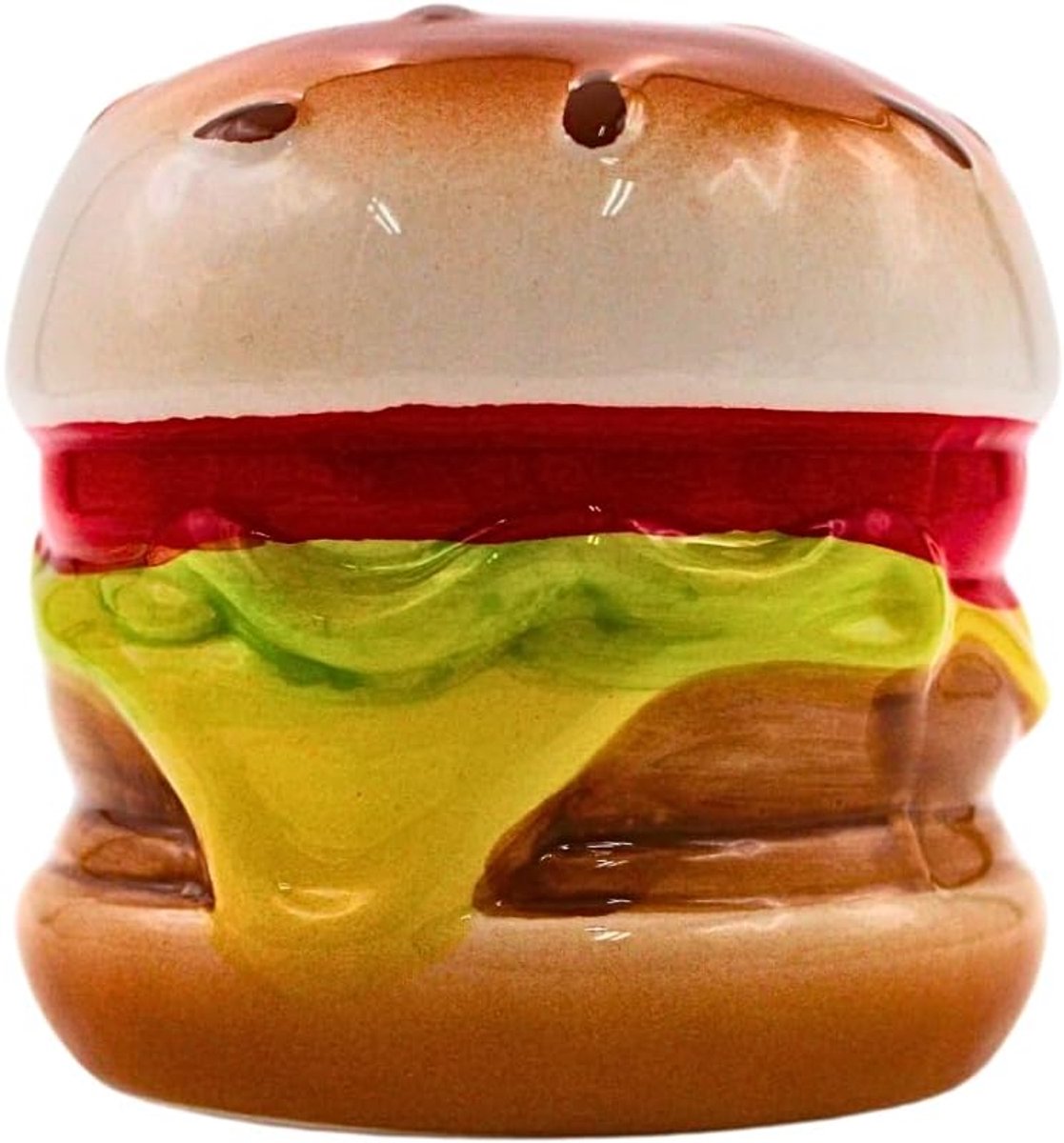 Spaarpot als Hamburger - Cheeseburger - Burgerspaarpot - Saving-Box, afmetingen L/B/H: ca. 10 x 10 x 10 cm, Burger