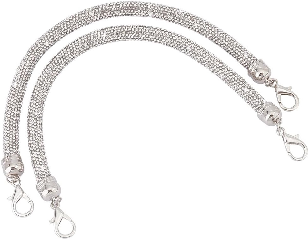 PandaHall 2 stuks strass handtas riem kristal tas handvat glinsterende reservetasriemen 30 cm korte tas ketting riem voor tas onder de armen avond handtas