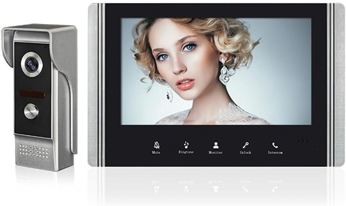 Video Intercom, Verbonden Met 4-draden, Uitgerust Met Een 7-inch Tft Lcd Scherm, Waterdichte Nachtzichtcamera, Ontgrendelende Bewakingsdeur, Video Tweeweg Audio (1 Camera, 1 Monitor)