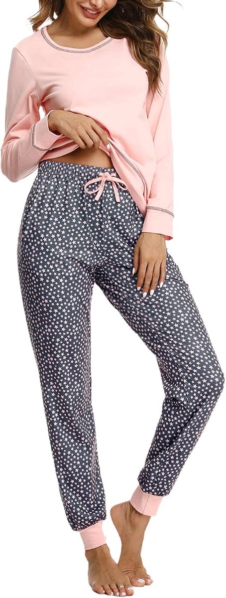 Pyjama's dames winterpyjama dames lange katoenen pyjama's tweedelige damespyjama's casual thuis zacht en comfortabel S-XXL