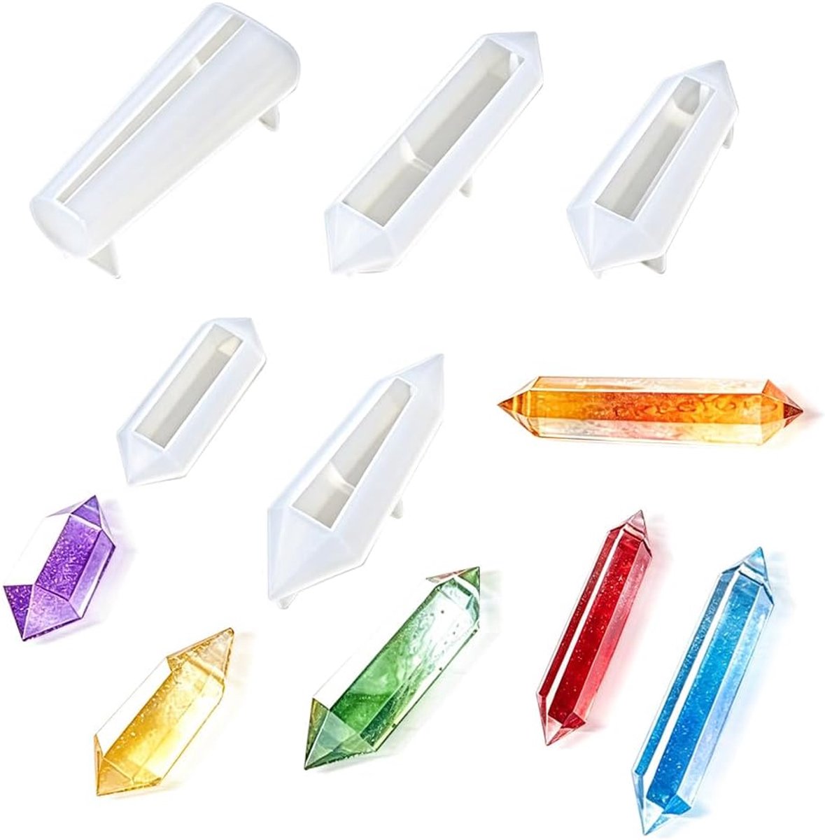 5 Stuks Hanger Hars Mallen Pendant Resin Mold Sieraden Siliconen Mal Kristal Slinger Epoxyhars Gietvorm voor DIY Juwelen Ketting Oorbellen
