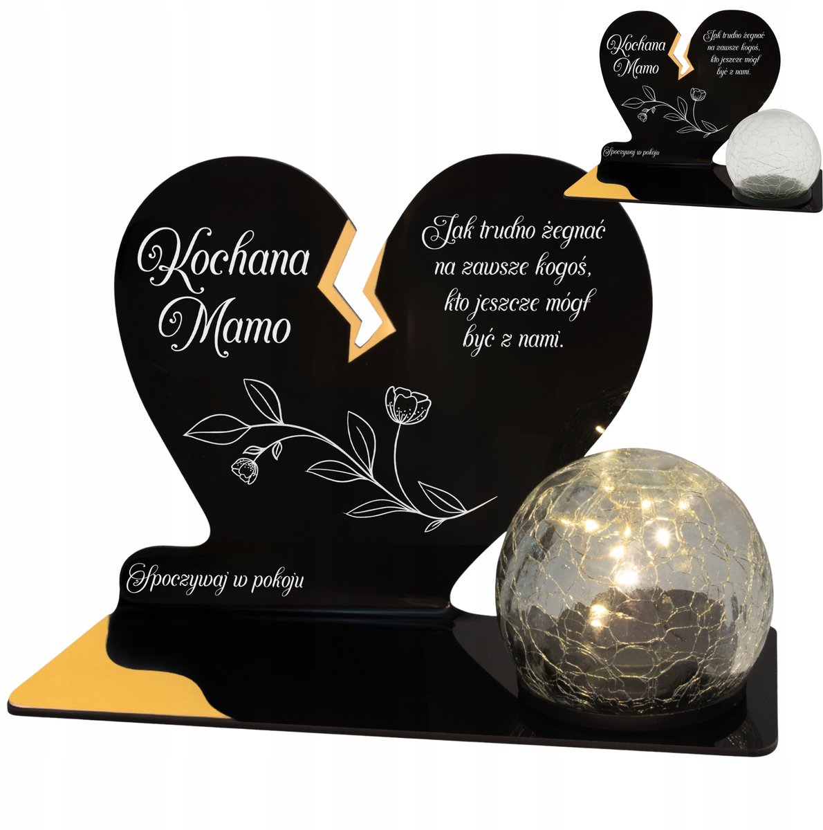 Merkloos Zonne-Graflicht Hart met LED voor Moeder - Decoratief en Onderhoudsvrij