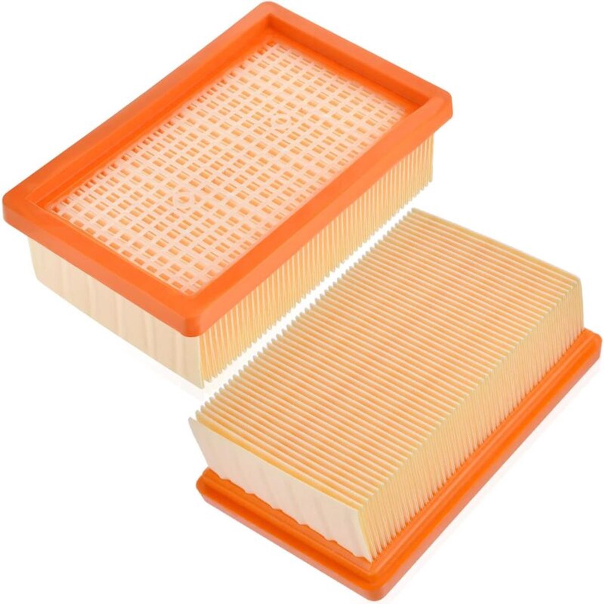 geschikt voor Rebirthcare platte geplooide filters (2 stuks), geschikt voor Kärcher stofzuigers 2.863-005.0 - geschikt voor Kärcher WD4, WD5, WD6, MV4, MV5, MV6 - vervangingsonderdelen geschikt voor Kärcher stofzuigers.