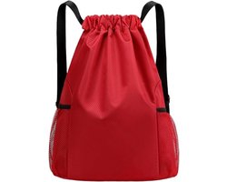 Rugzak - Rugzak met trekkoord - Outdoor rugzak - Sporttas - 47*38*18cm - Waterdichte rugzak van Oxford-stof - Rood - Reis rugzak - Trekkoordtas - Koordrugzak - Gymtas - Reizende rugzak - Voor strand, school, yoga, reizen, buitensporten