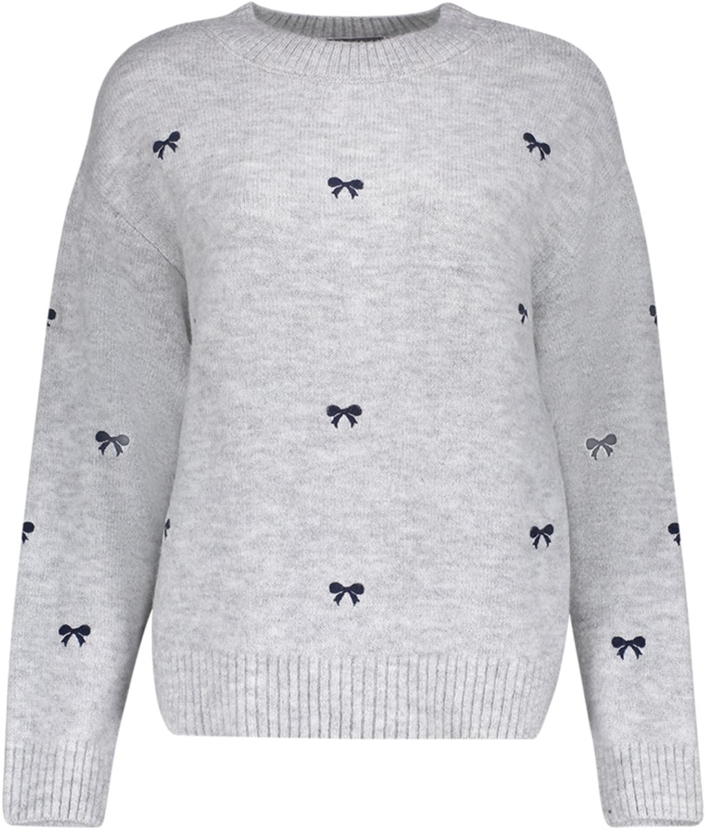 Geisha Trui Gebreide Trui Met Strikjesdessin 64538 23 Grey/navy Dames Maat - 3XL