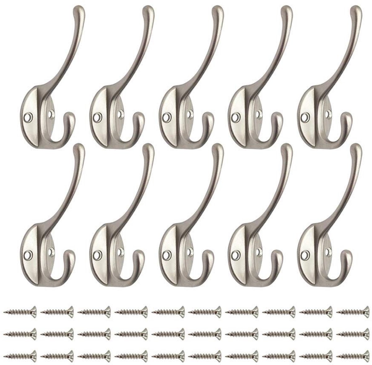 Omgoods - Set van 10 Vintage Wandhaken voor Kleding en Handdoeken