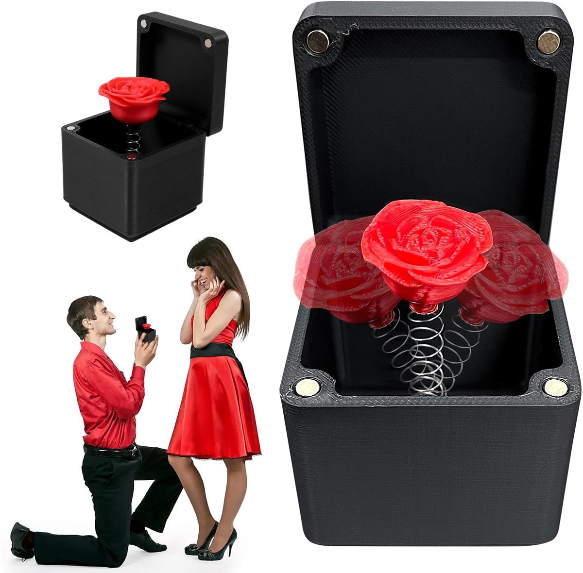 Omgoods - 3D Geprinte Rozen in Cadeaubox, Voor Verjaardagen en Valentijn