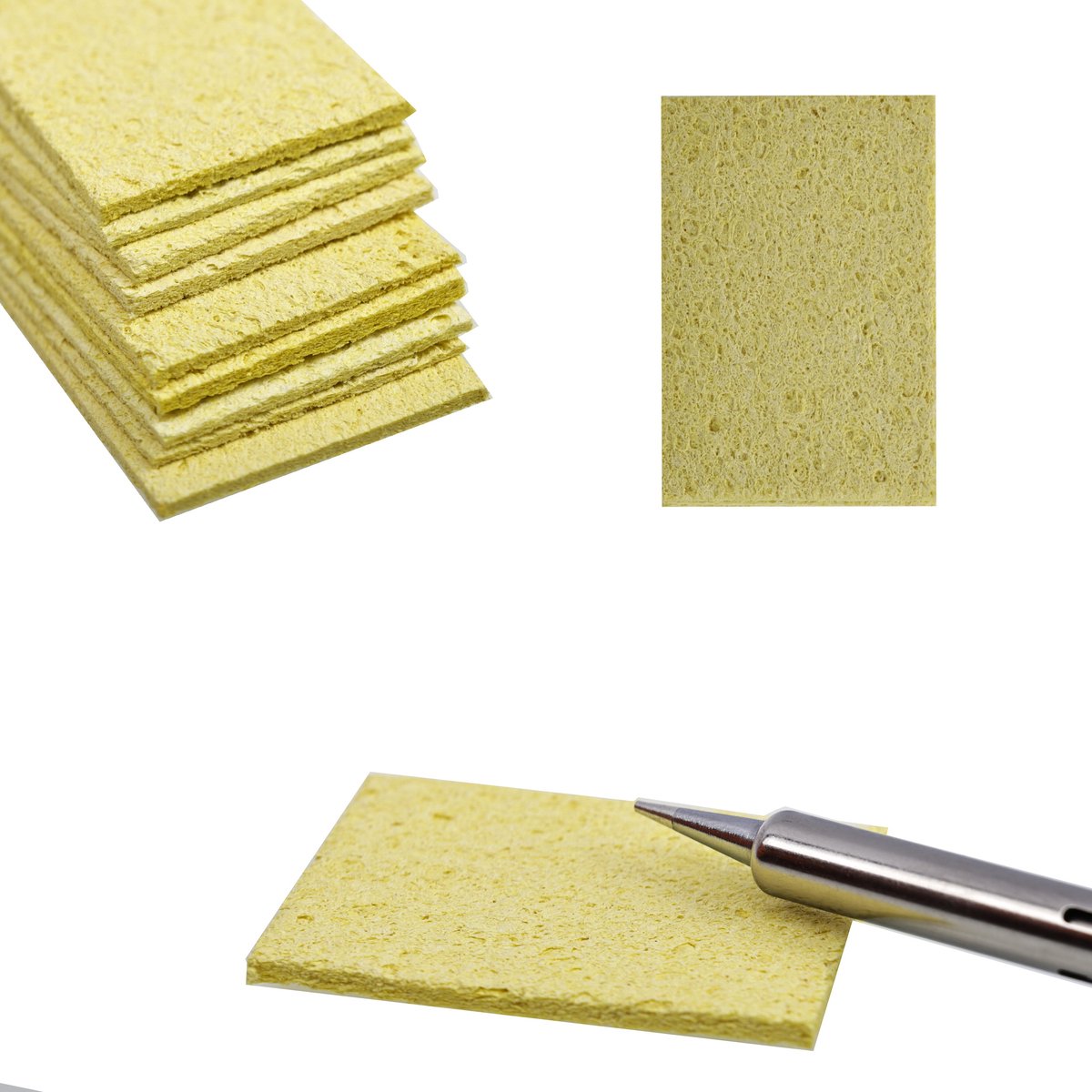 Rosfix Spons Reinigingsspons Soldeerbout - Voor Nat Gebruik Absorberend - 50x35mm, 2–5mm Dikte