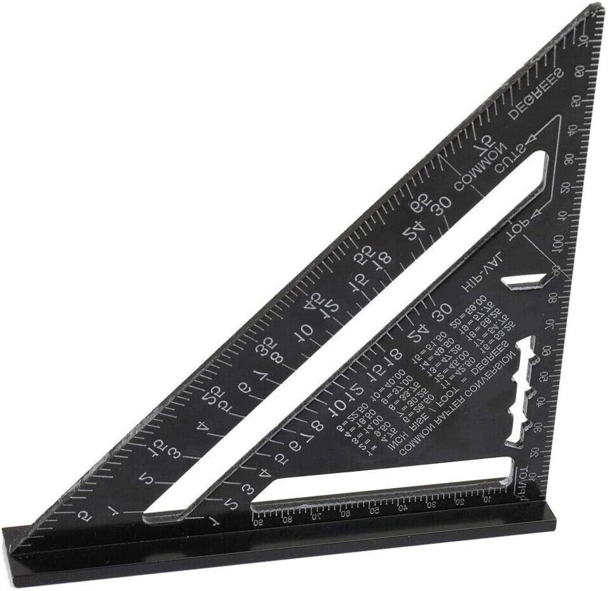 Meetgereedschap Set - Hoek Meetinstrument - Nauwkeurig Meten - Dubbele Schaal - 7 Inch - Zwart