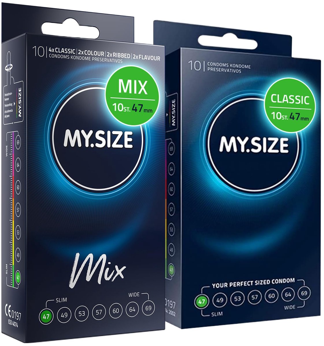 My.Size Mix Condooms Maat 1, 47 mm, Voordeelpakket, Inhoud 20 stuks