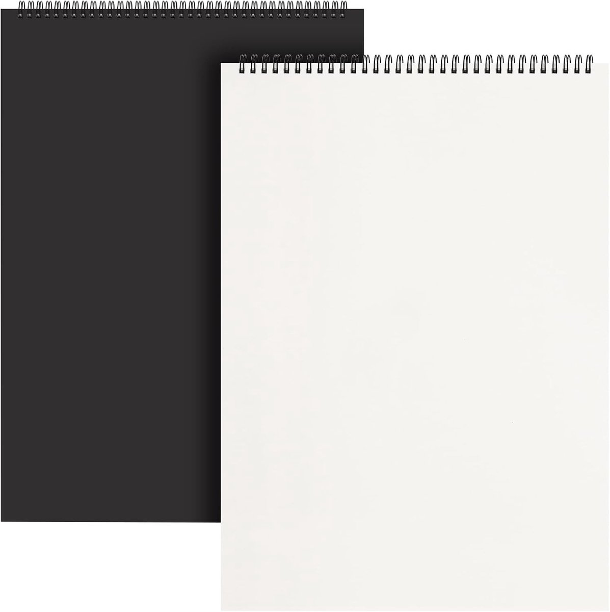 2 stuks A3 spiraalgebonden schetsboek, 30 vellen/60 pagina's, 160 g/m² zwart hardback tekenblok voor schetsen en portretten, ideaal voor kunstenaars