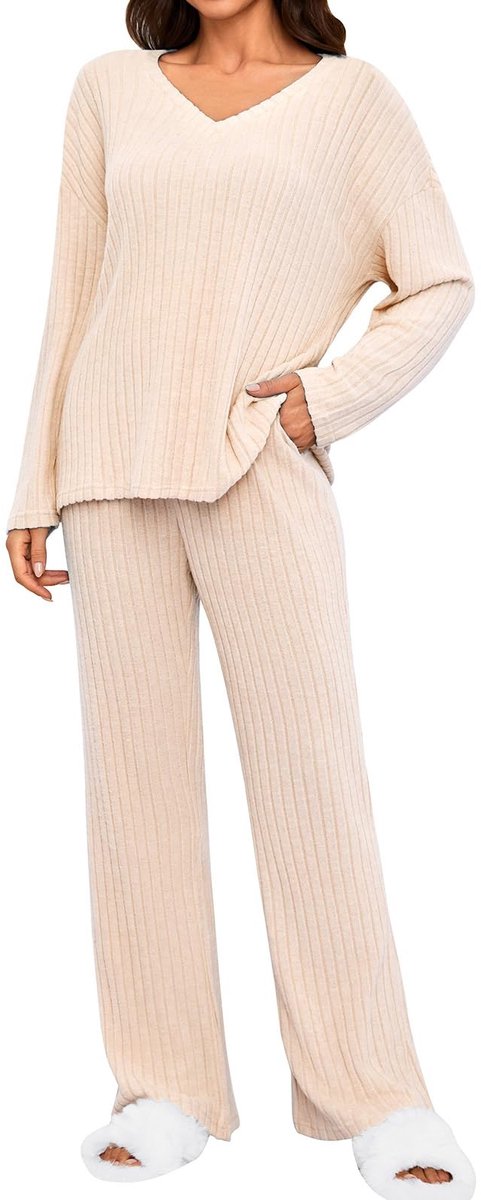 SolidKeus - Dames 2-delige Lounge Set met Lange Mouwen en Broek