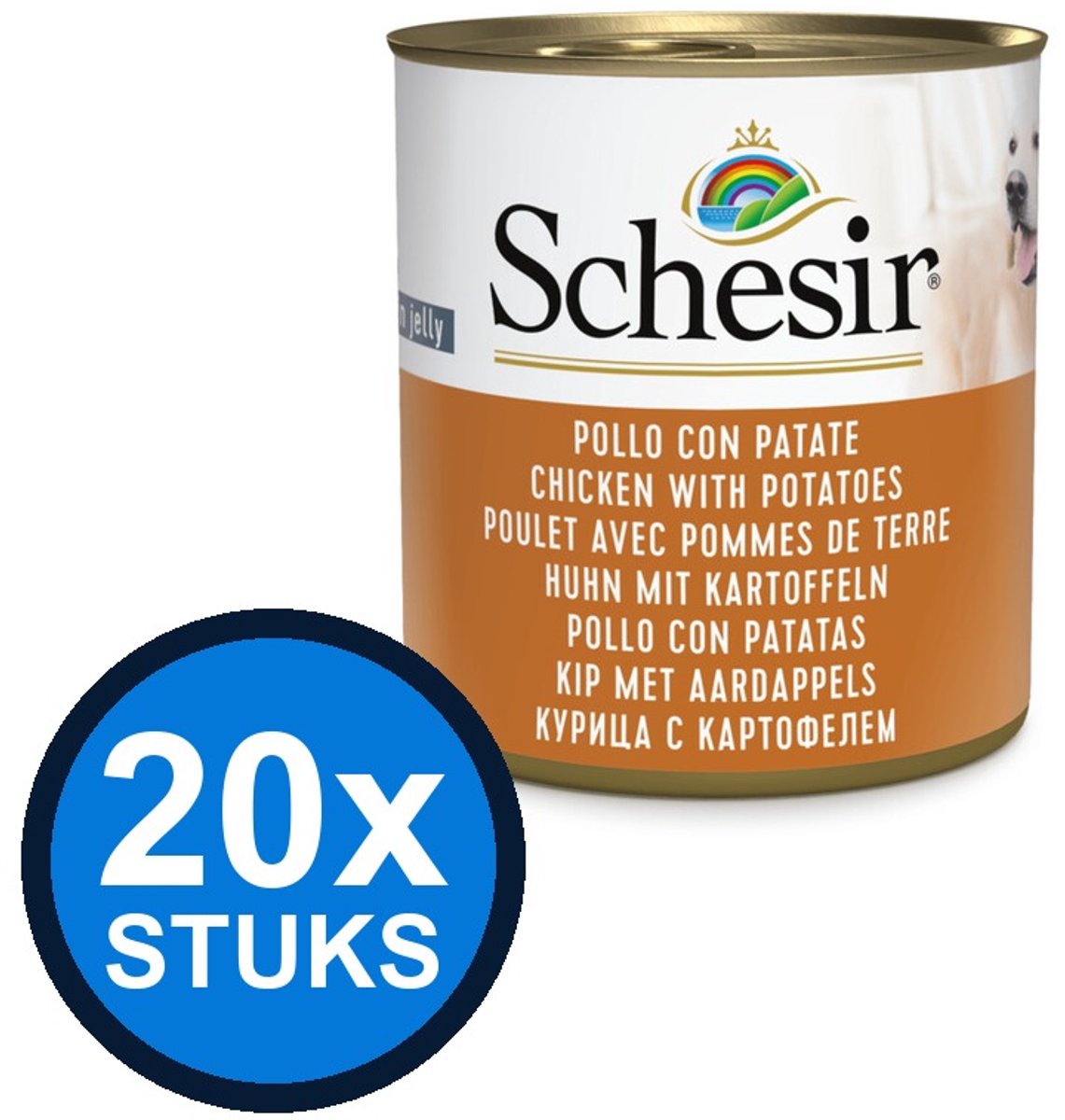 Schesir Schesir hond blik gelei kip&aardappel 285gr