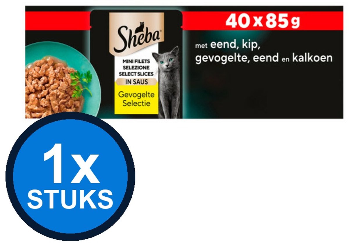 Sheba Sheba Kattenvoer - Mini Filets - Gevogelte in Saus - 40x85g