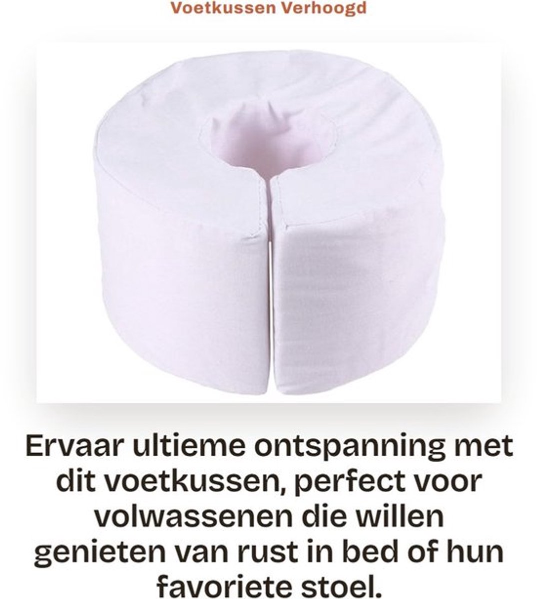 Voetkussen met zachte flanellen hoes - Voetensteun - Handkussen - Verhogend kussen - Ontspanningskussen - 17 x 17 x 10,3 cm - Beensteun
