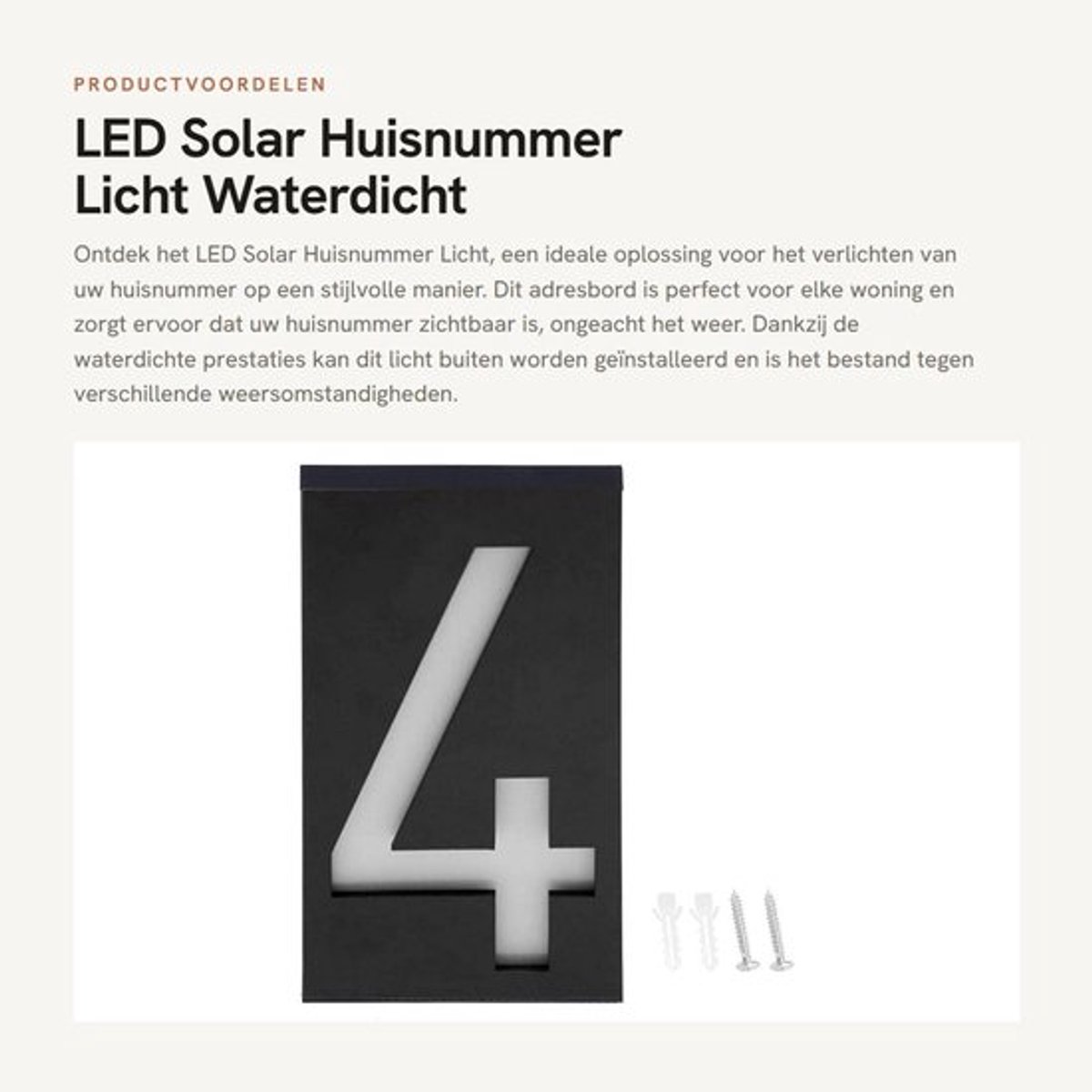 Huisnummerlicht LED - Waterdicht - Buitenverlichting - Adresplaat - Duidelijke cijfers - Grote lampbehuizing - Adresbord