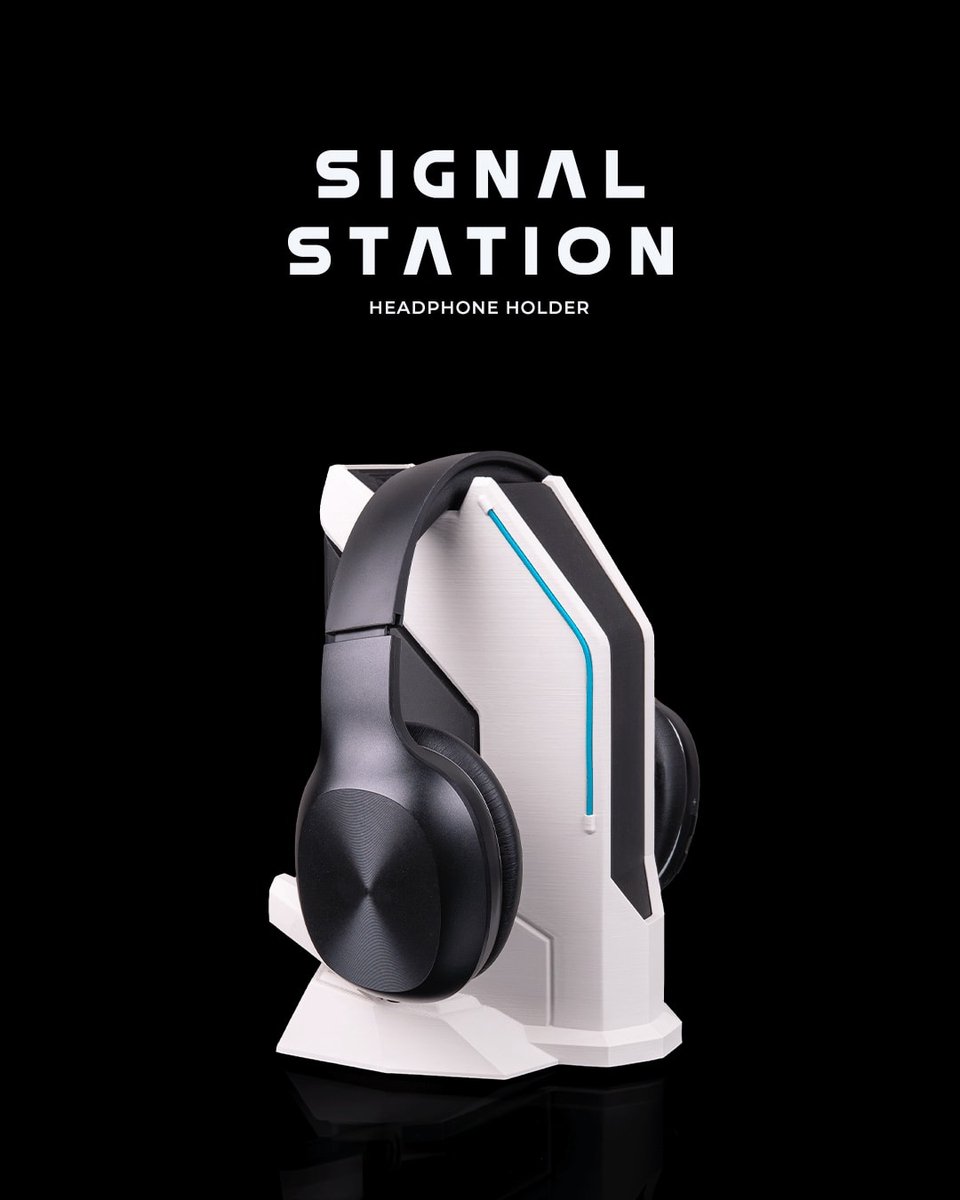 Signal Station - Koptelefoonhouder voor bureau en gaming setup - Decoratieve houder - headset standaard, bureau organizer, kantoor, werkplek