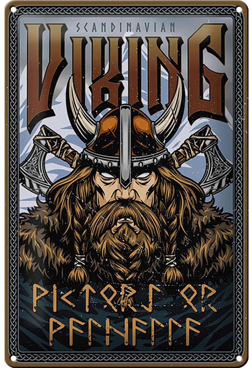 Blechschild Wikinger 20x30cm Scandinavian Viking