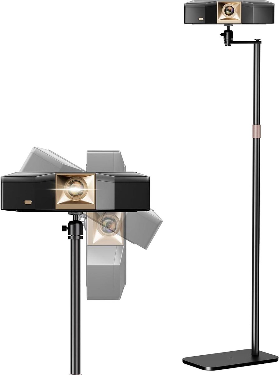 Beamerstandaard - Projectorstandaard - Thuisbioscoop - 360 graden draaibaar - 92-123 cm hoogte - Zwart