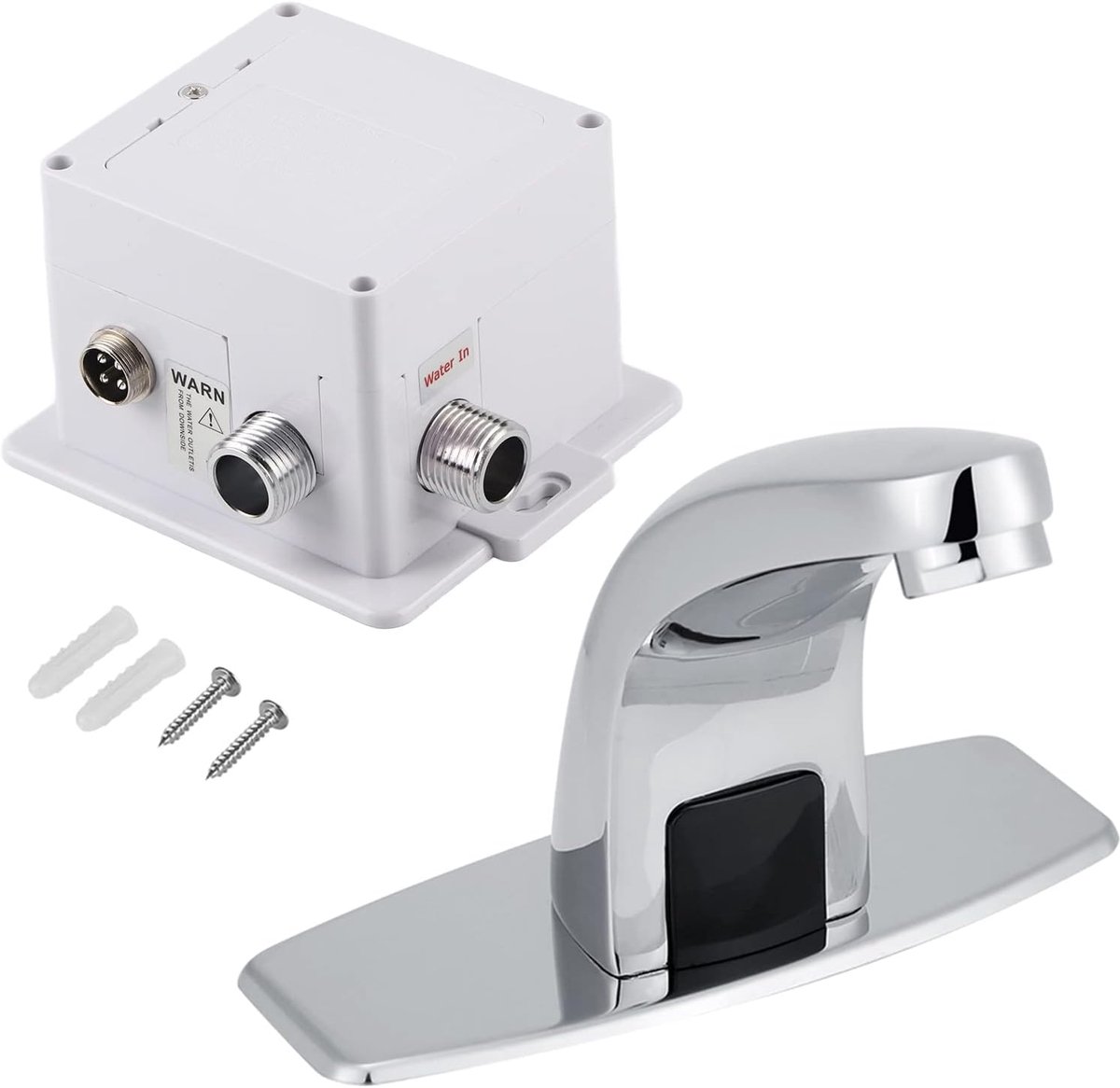 Automatische Infrarood Sensor Kraan Spoelbak Koudwaterkraan met Bedieningskast Touchless Wastafel Kraan Handsfree Badkamer Waterkraan