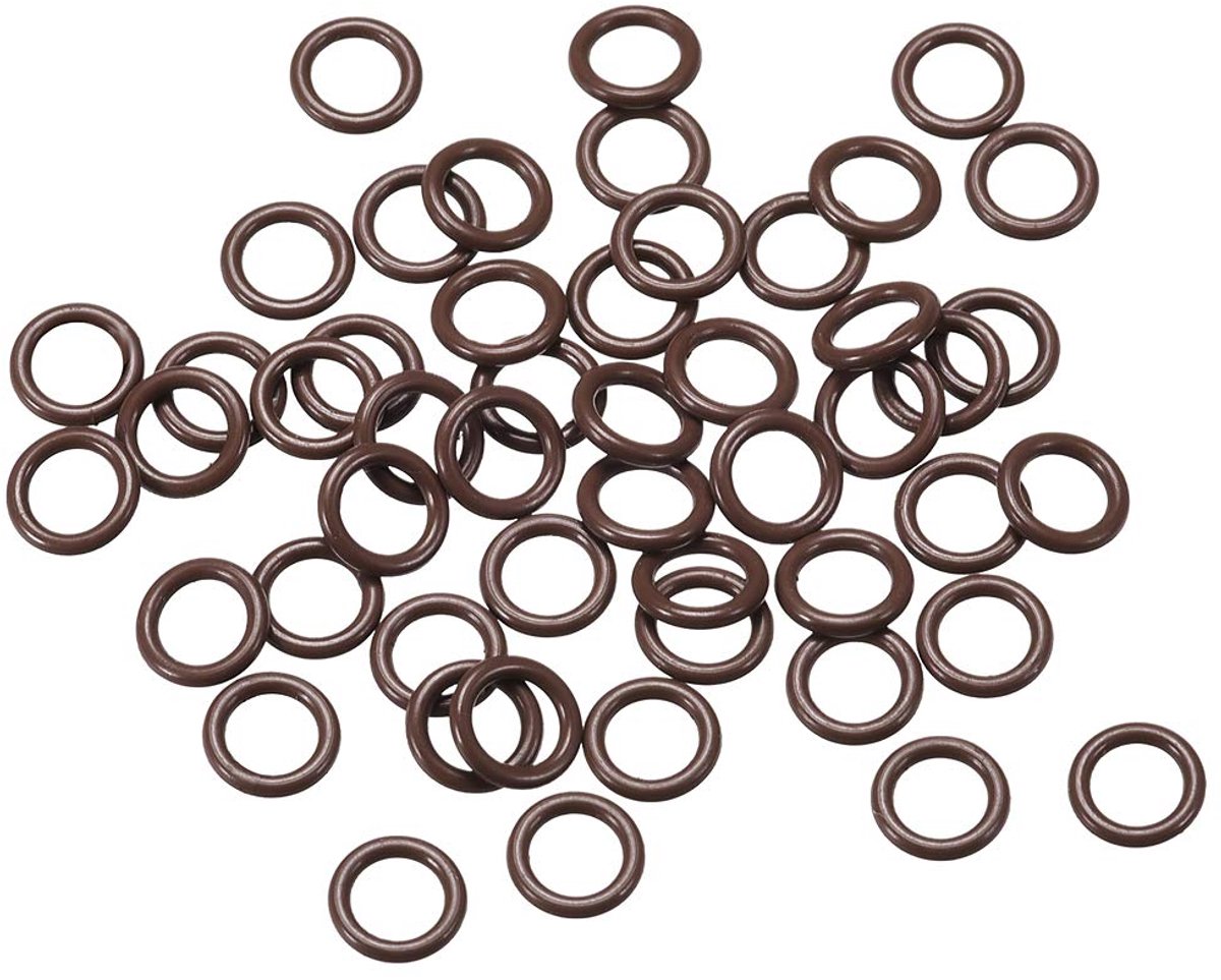 sourcing map 50 stuks rubberen afdichting O-ringen fluorrubber bruin 3 mm x 5 mm x 1 mm
