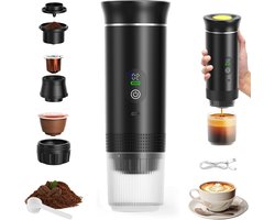 Draagbaar Koffiezetapparaat - Reis Espresso Machine - Onderweg Koffie Maken - 3-in-1 Koffiebereiding - 90 ml - Zwart