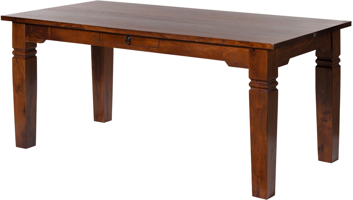MASSIVMOEBEL24 .DE OXFORD #604 eettafel donkerbruin gelakt acacia 180x90x76 cm (BxTxH)