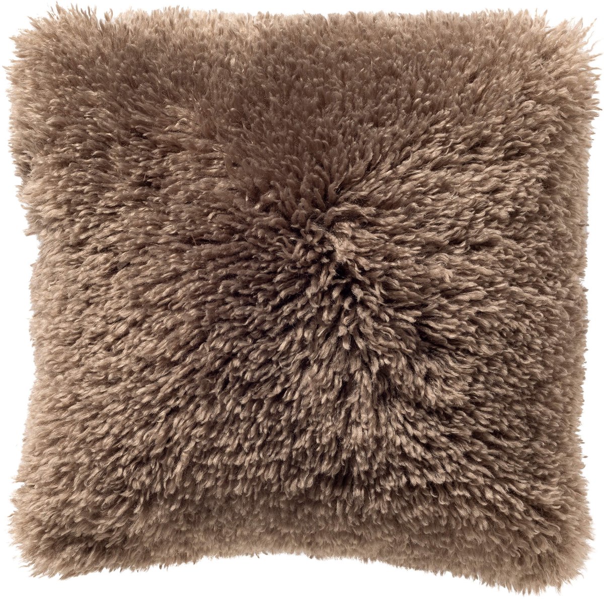 Dutch Decor IBBY - kussenhoes 45x45 cm - gerecycled - fluffy - Driftwood - taupe - met rits - zonder binnenkussen