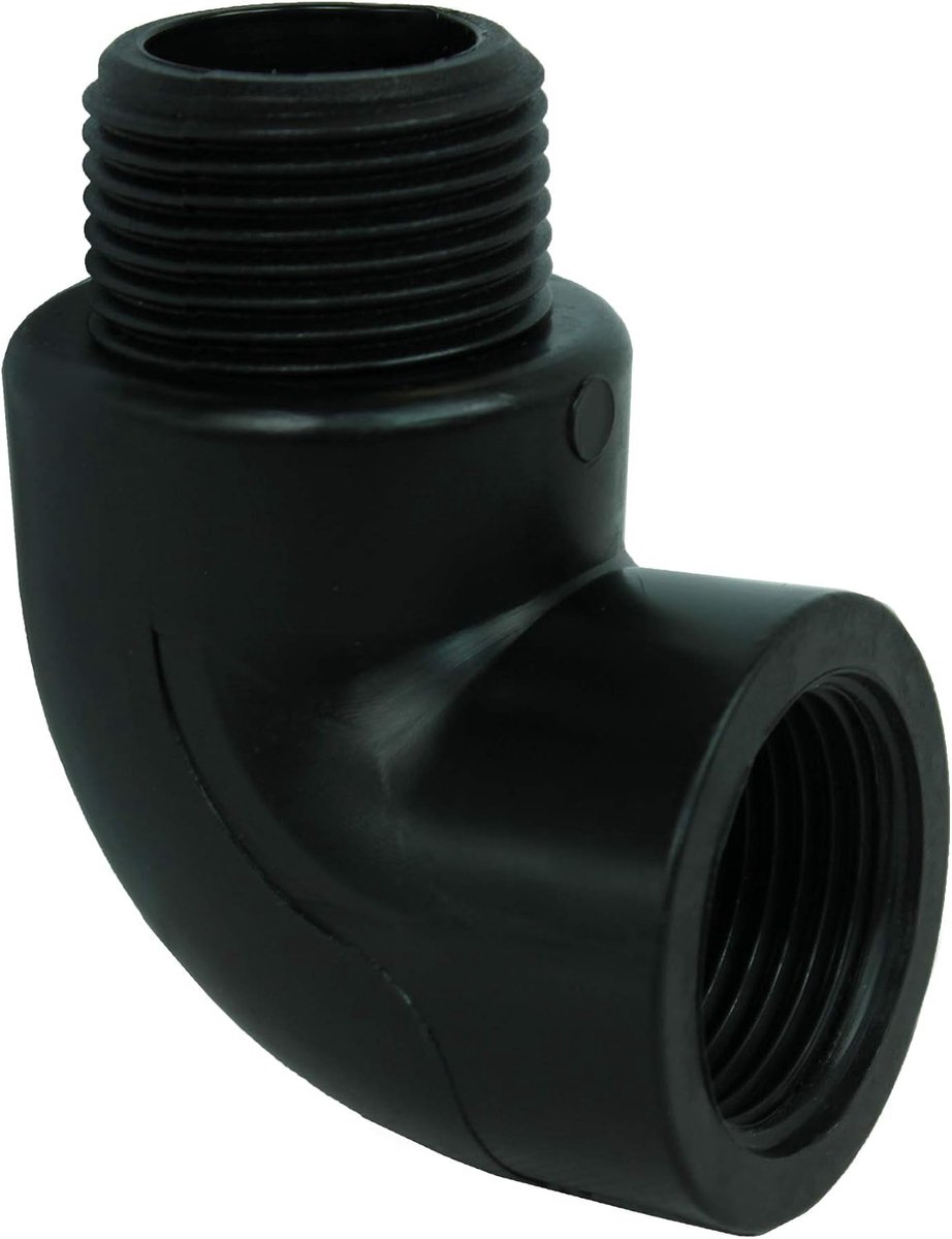 schroefdraadfitting schroeffitting, hoek 90° AG x IG - 1"x1", 33,25mm buitendraad x 30,30mm binnendraad, 5 stuks