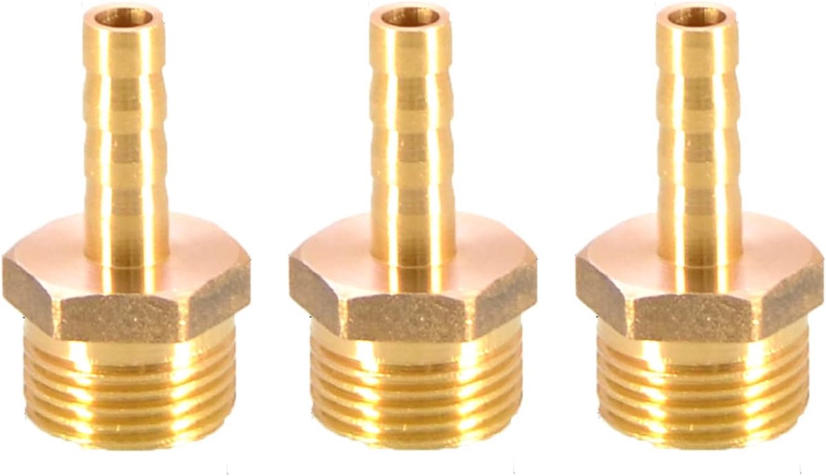 3 STKS Messing Prikkeldraad Slang Fitting Koppeling Connector 6mm tot 3/8 "Mannelijke BSP Draad Pijp Montage Pijp Adapter