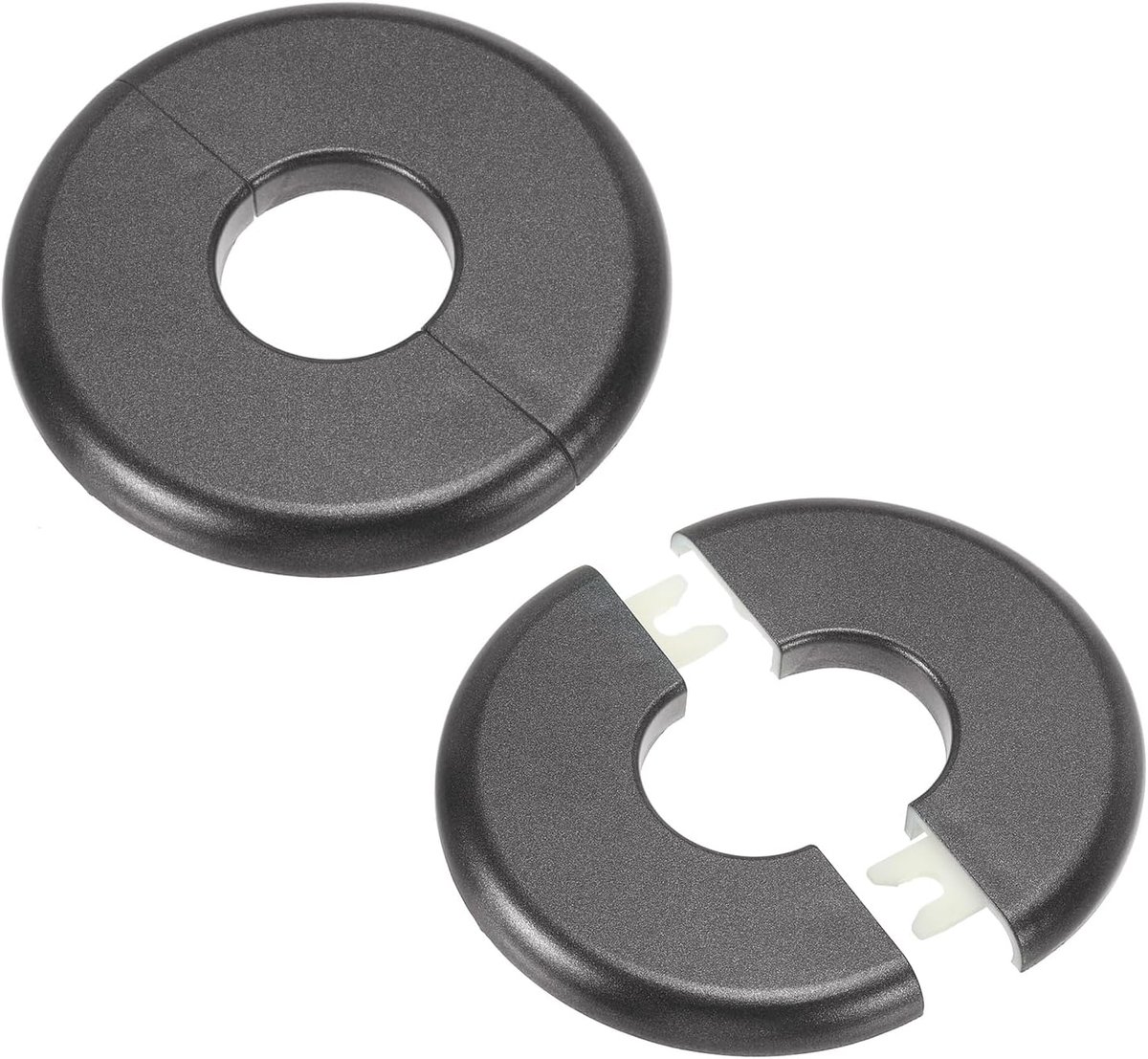 Muur splitflens 28 mm, 2 stuks ABS ronde zelfklevende rozet plaat gespen, waterpijphoes voor keuken, badkamer, arm, pijpkraan, decoratie, grijs