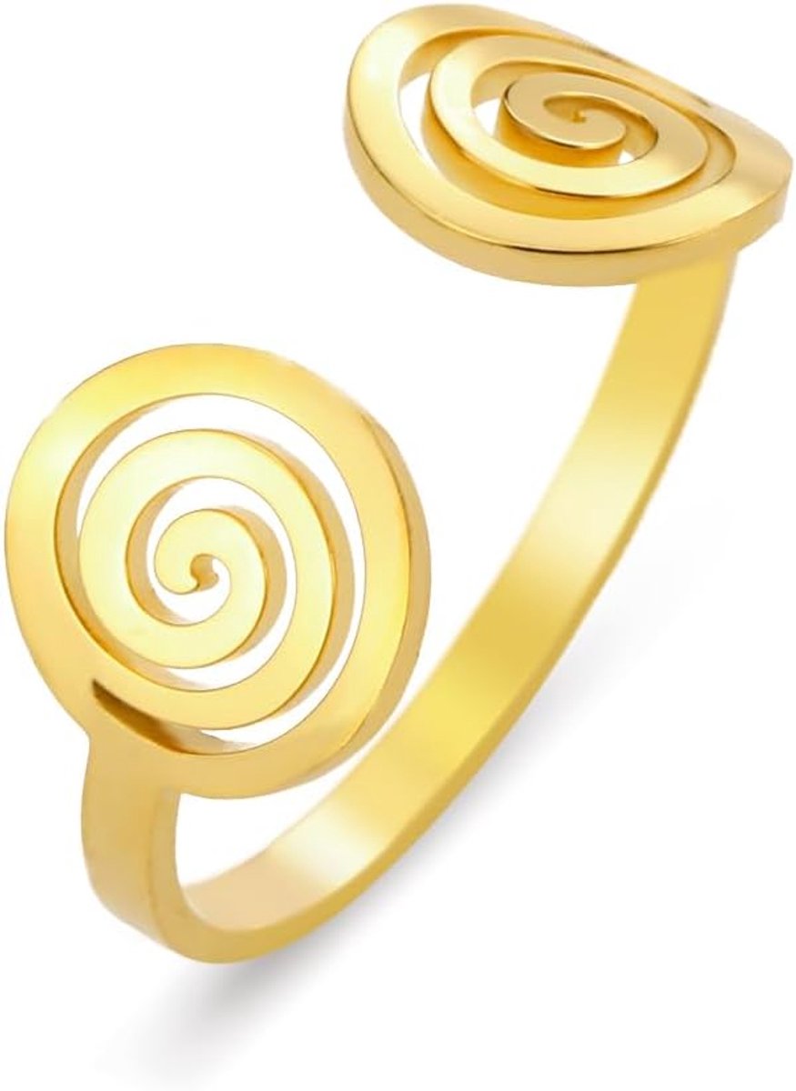Ringen voor vrouwen, roestvrij staal gevlochten hoes stijl verstelbare overdreven duimring open kleine spiraalring cadeau