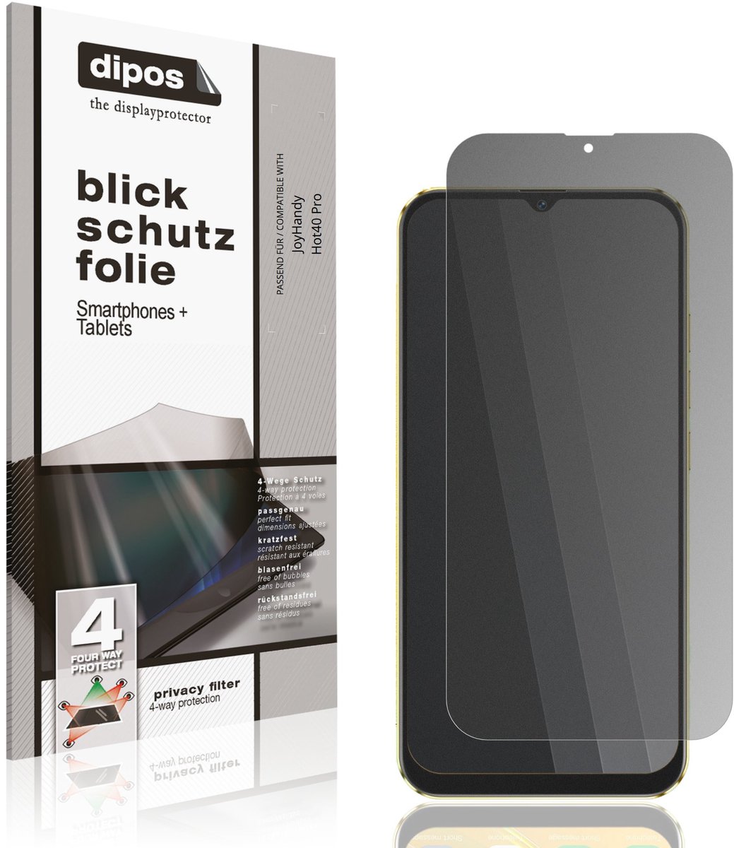 dipos – Matte Privacy Screenprotector geschikt voor JoyHandy Hot40 Pro | Anti-Spy Beschermfolie