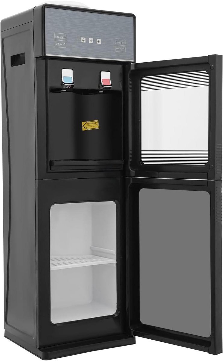 Waterdispenser Koeler - Warm Koud - Direct Drinkwater - Grote Emmer Capaciteit - 1.1L Tank - Grijs Zwart