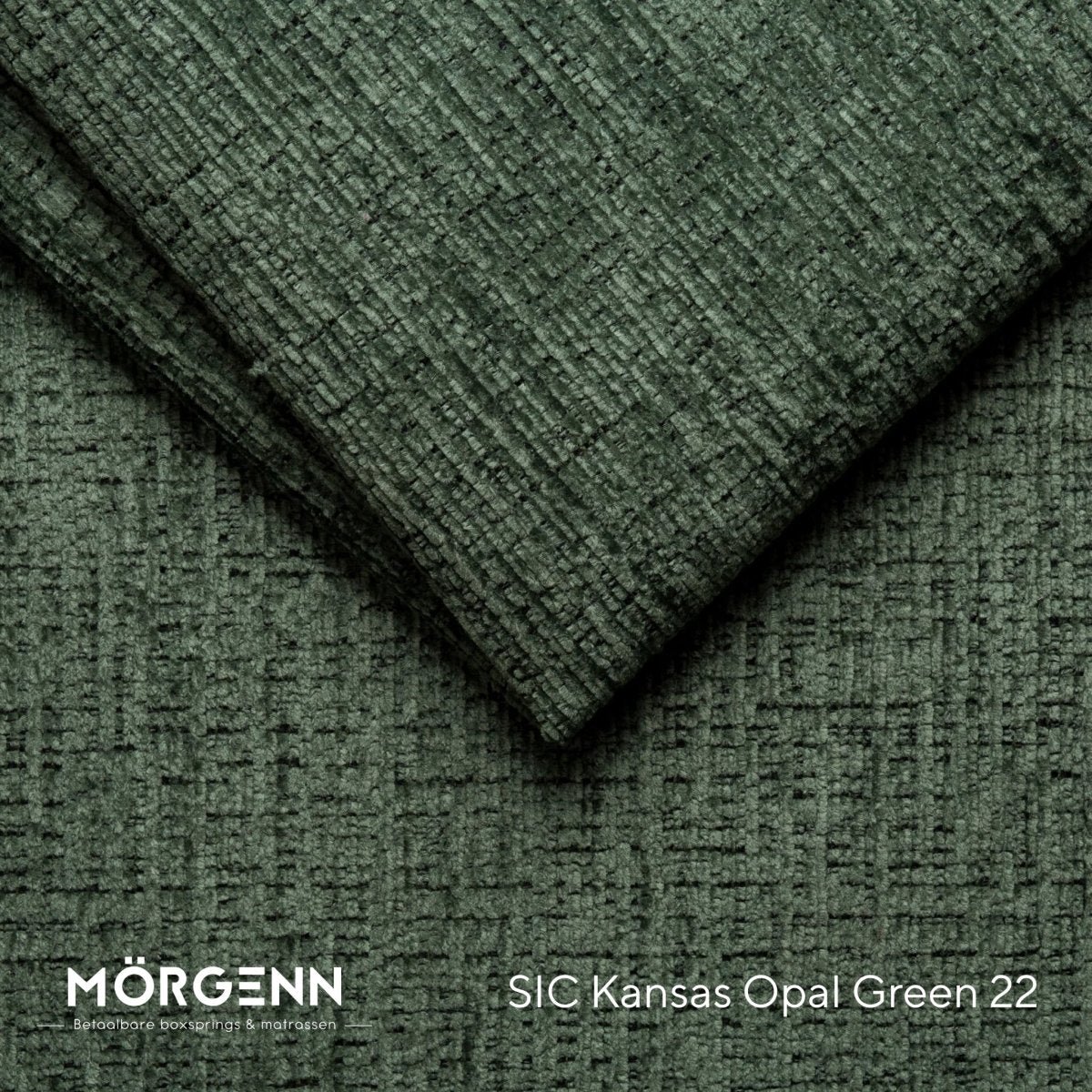 Mörgenn SIC Kansas Stofstaal - Chenille Stof voor Boxspring en Bed - Opal Green 22