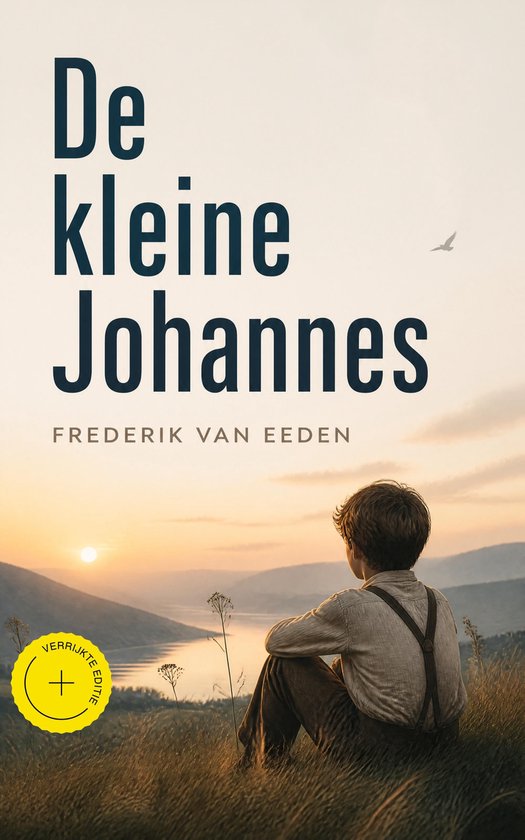 De kleine Johannes, Frederik van Eeden. Een jongen zit in de zon kijkend naar de zonsondergang.