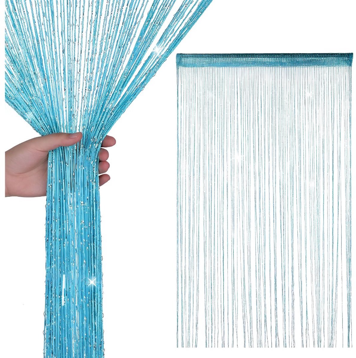 LNMsolutions® Vliegengordijn - Vliegengordijn Deur - Hordeur - Turkoois - 200cm x 90cm x 1cm