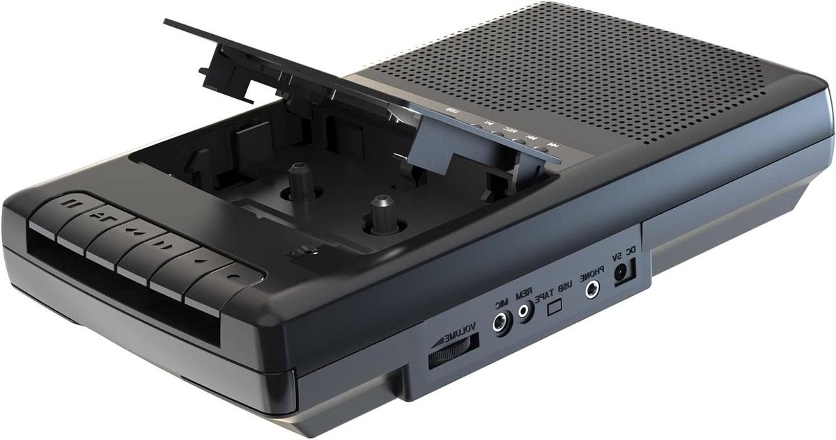 Draagbare Cassettespeler - Tape Recorder - Muziek Luisteren - Scannen naar USB - 262 cm - Zwart