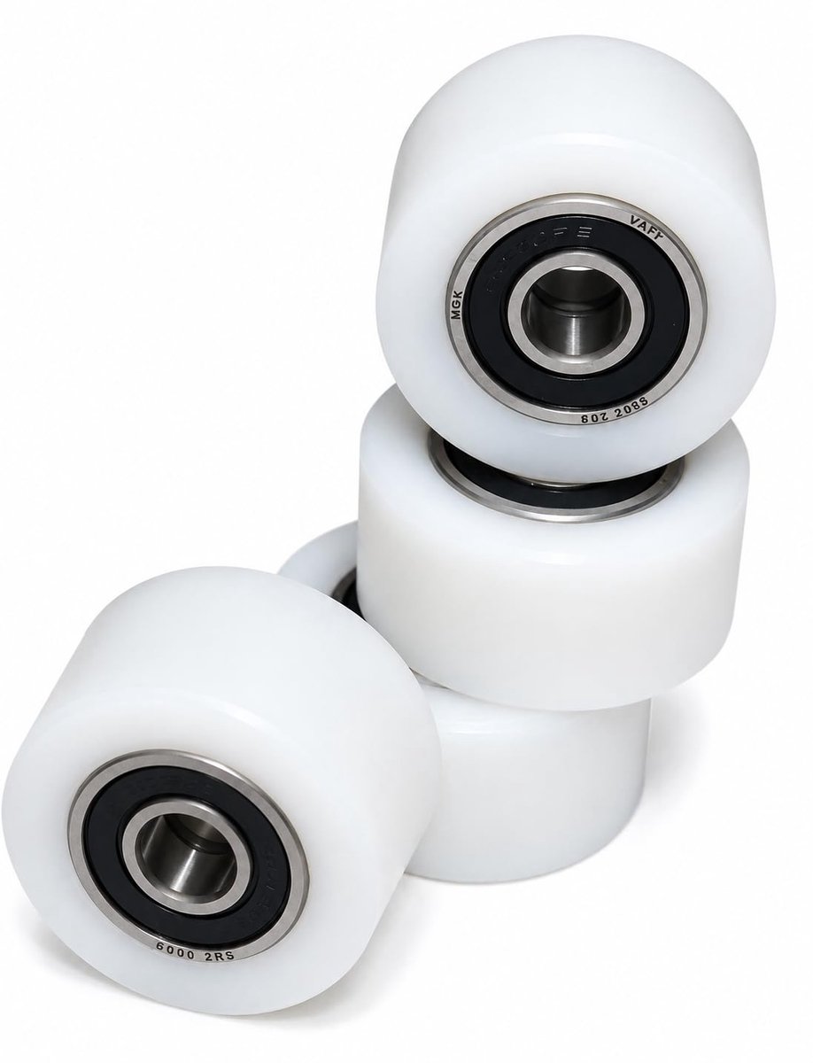 polyamide wielen, diameter: 40 mm, breedte: 20 mm, 10 mm lagers, nauwkeurig vervaardigd in de EU, 4 stuks