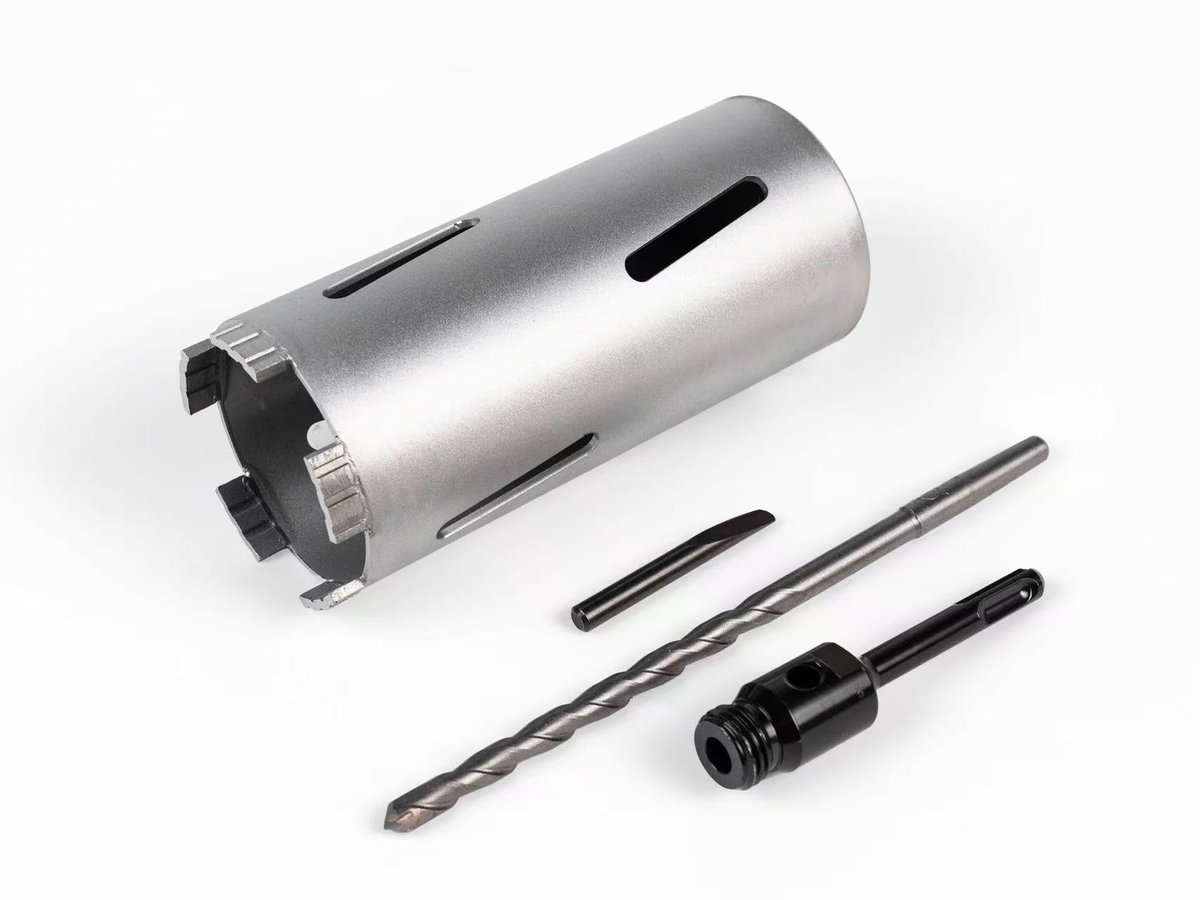 Plus Diamantboorkroon, diameter 32 - 150 mm, lengte 200 mm, kernboorkroon, kernboor, M22, met spitse schroefdraad, voor boorhamer, diameter 63 mm, lengte 200 mm